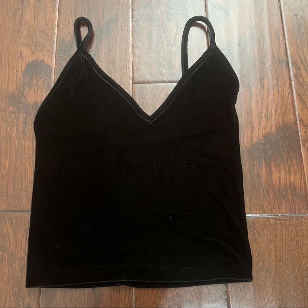 Brandy Melville velvet black tank top.